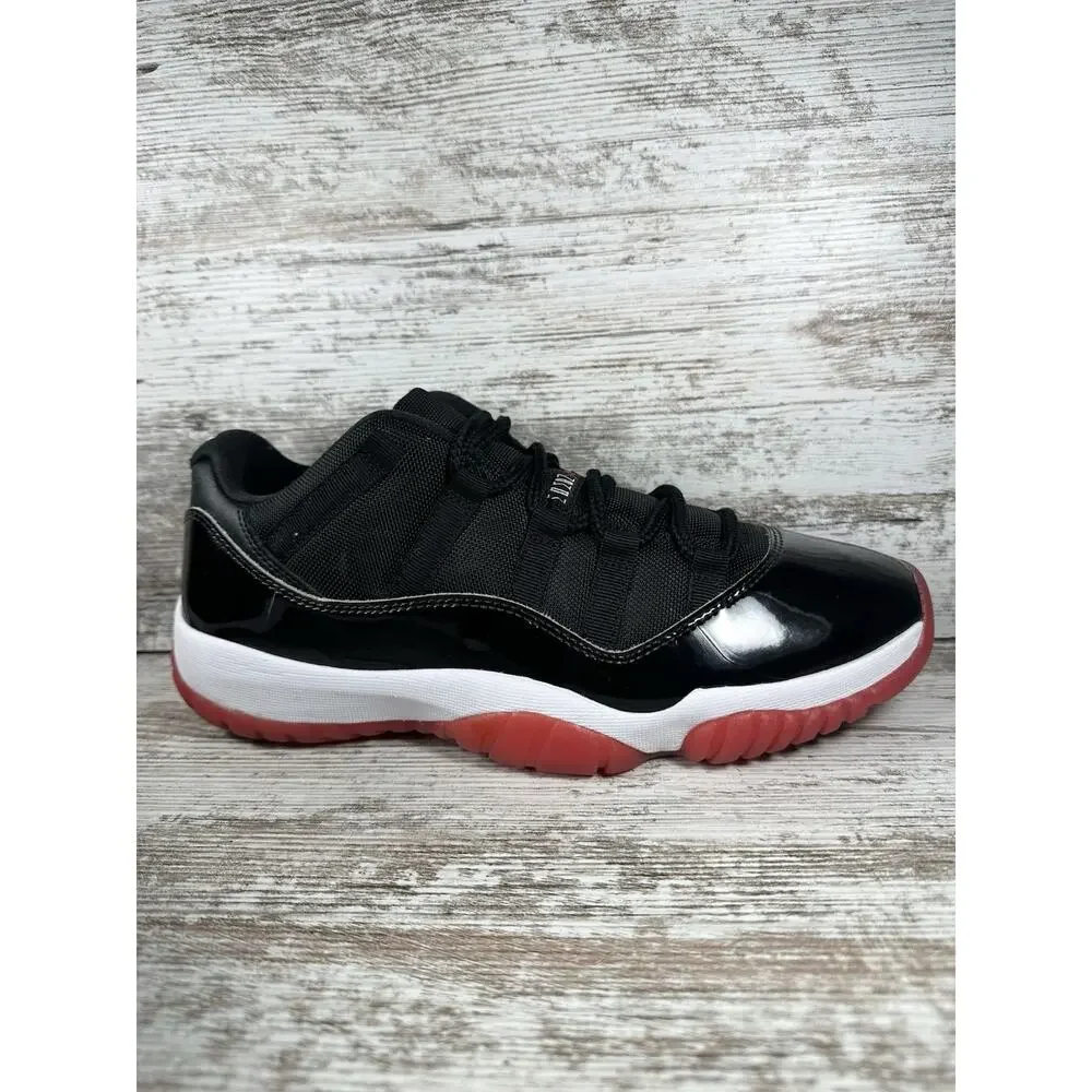 Men's Nike Air Jordan 11 XI Retro Low Bred Black/White/Red Sz 10 EUC!!